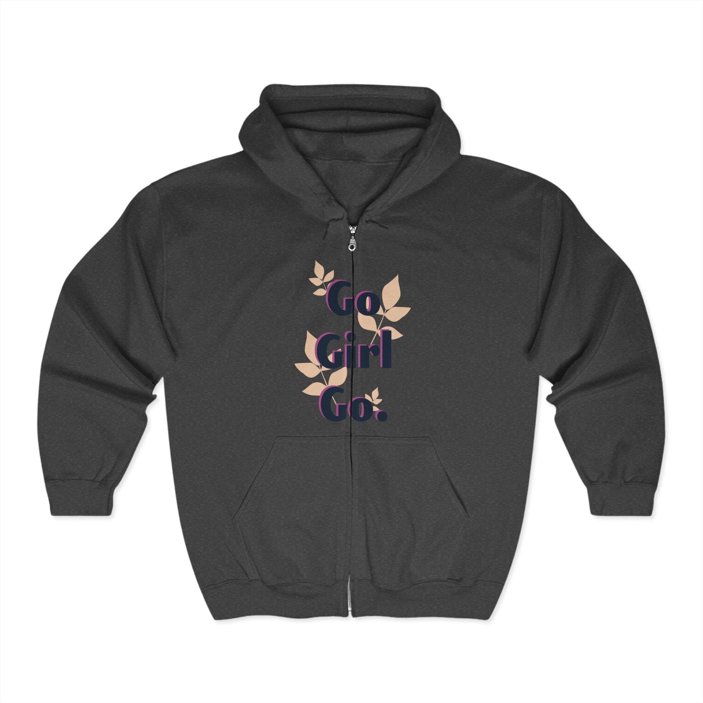 Goddess Energy Full Zip Hoodie - Unisex Heavy Blend Sweatshirt with Floral Design