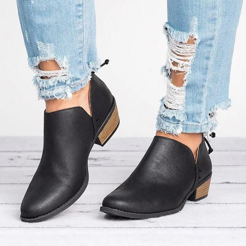 Spring Women Shoes Retro High Heel Ankle Boots